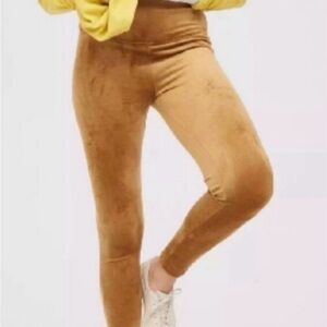 Aerie Velvet High-Rise Leggings in Tan Size Medium Short